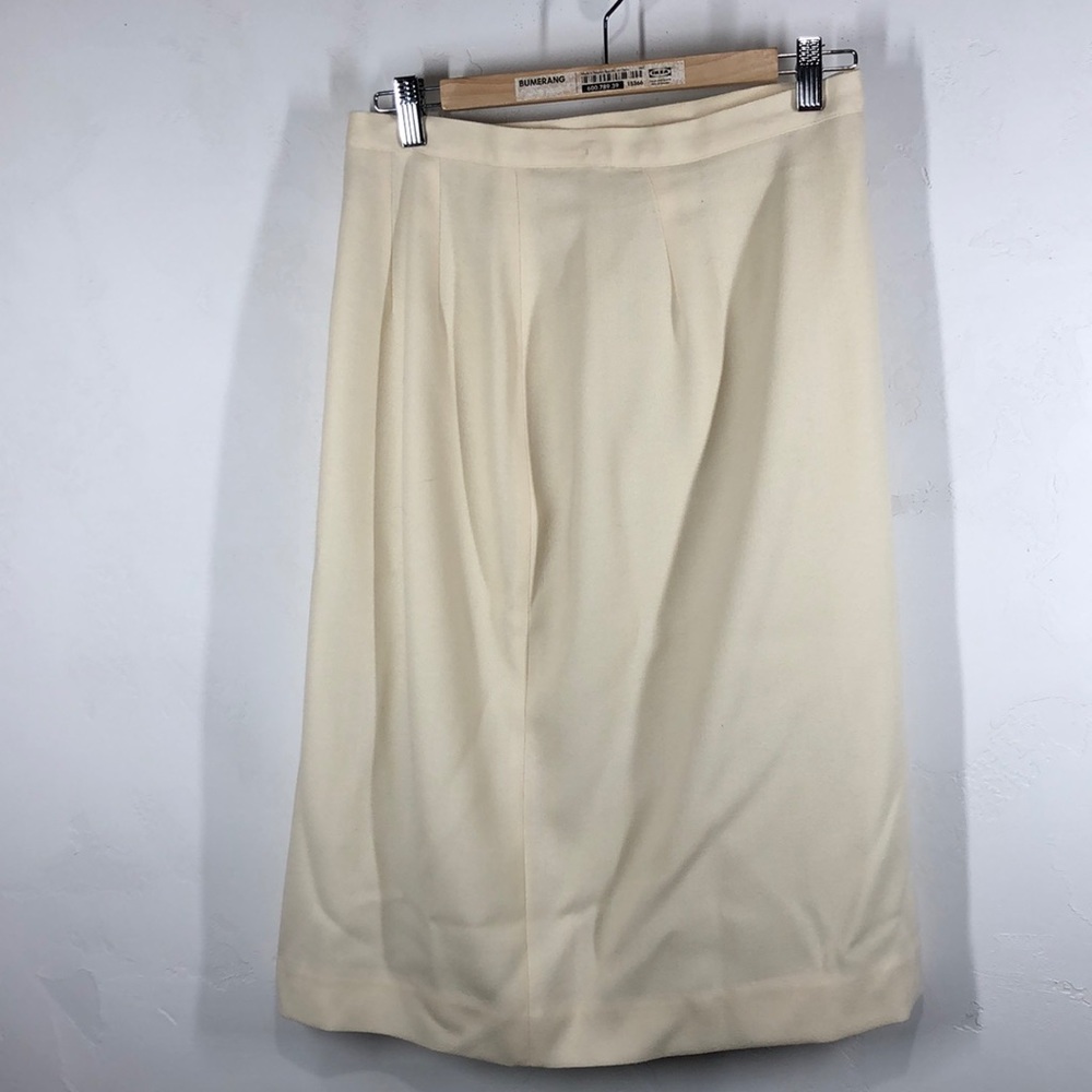 Vintage Lady Dartmouth cream wool skirt size 12